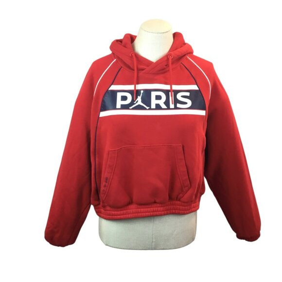 Jordan ICI C’EST Paris Red Hoodie M 80% Cotton 20% Polyester - Picture 1 of 14
